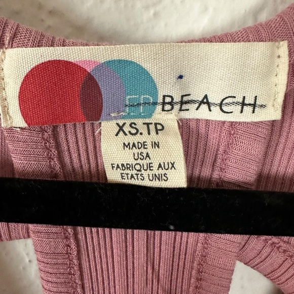 Free People Beach Wave Wash Midi in Mauve XS NWT Cut Out Free-est Bodycon Ribbed - Picture 8 of 10